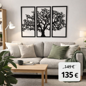 Triptyque mural Arbre en métal – Taille XL